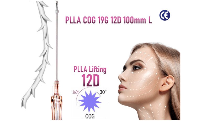 PLLA Fäden 12D COG 100mm L Stumpf