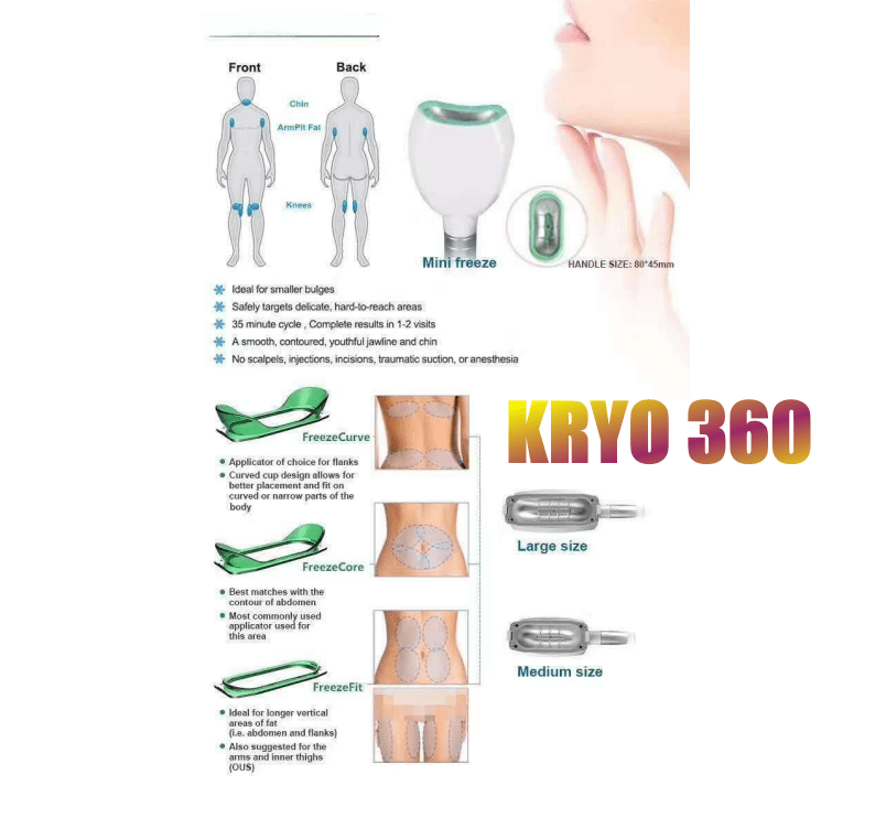 Kryolipolyse Gerät High-Tech Profi,3 x Handstücke,inkl.Doppelkinn Aufsatz – Image 3