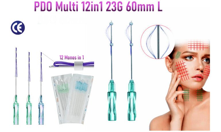 PDO Fäden 12in1 Multifäden,23G 60mm, L Stumpf,6 Stück