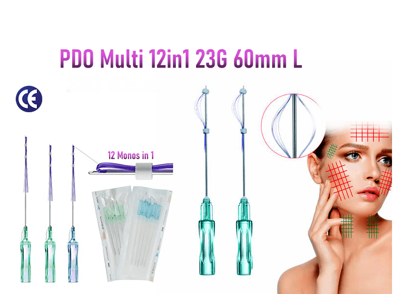 PDO Fäden 12in1 Multifäden,23G 60mm, L Stumpf,6 Stück