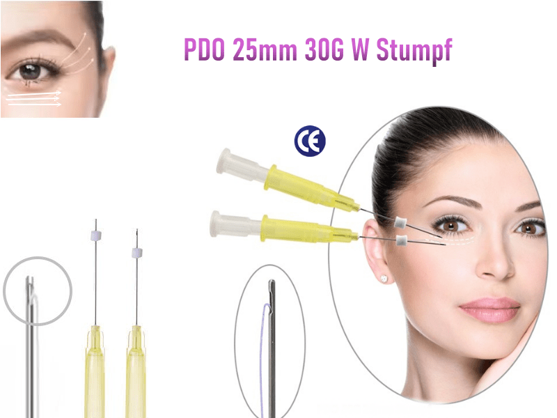 PDO Fäden , 30G 25mm, Spezial Augenregion,W Stumpf,10 Stk.