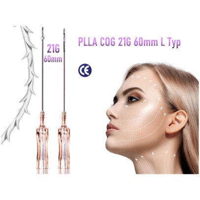 PLLA Fäden 8D COG 60mm L Stumpf