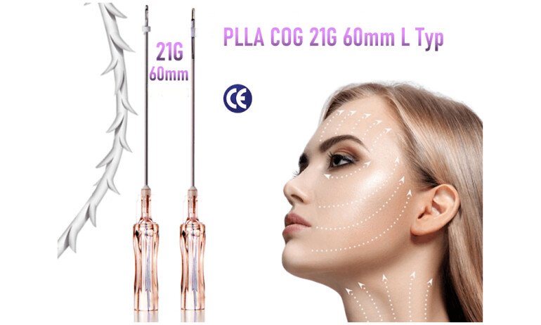 PLLA Fäden 8D COG 60mm L Stumpf