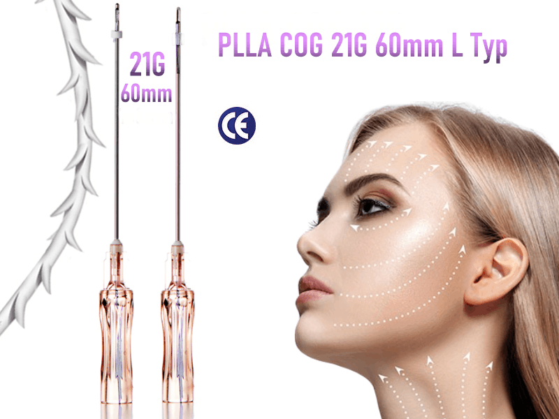 PLLA Fäden 8D COG 60mm L Stumpf