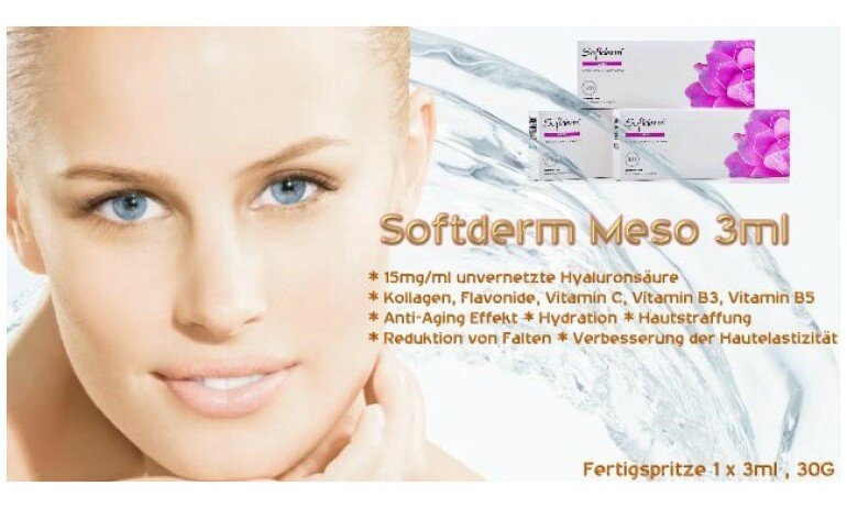 Softderm voorgevulde spuit van 3 ml, Mesolift Hydratatie