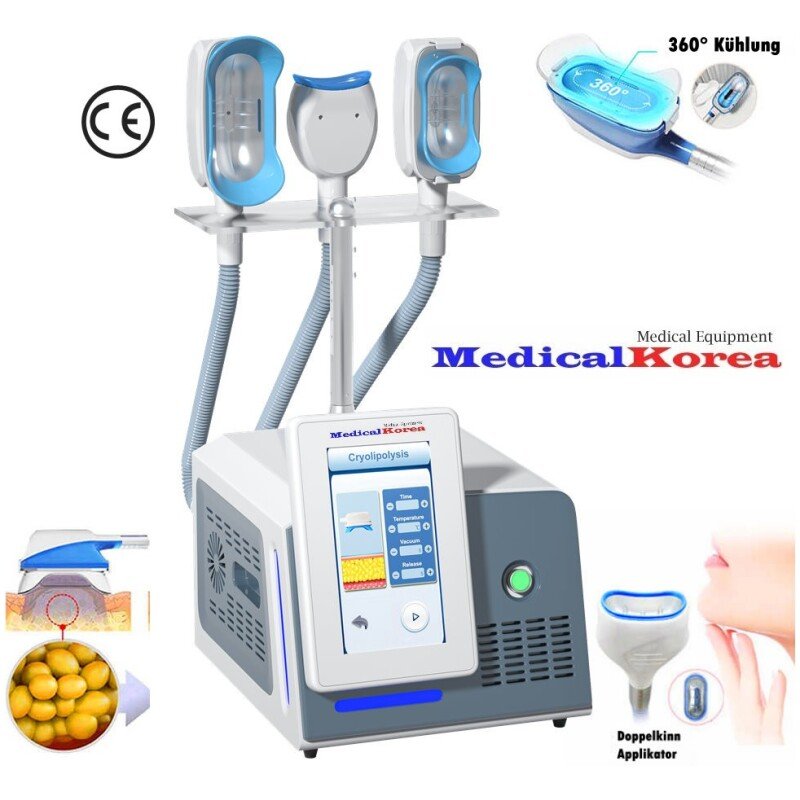 Cryolipolysis dispositivo High-Tech, professionale,3 x Raffreddamento del pezzo della mano,incl.Doppio Mento Allegato