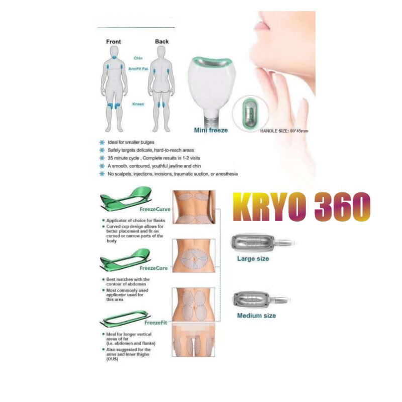 Kryolipolyse Gerät High-Tech Profi,3 x Handstücke,inkl.Doppelkinn Aufsatz - Afbeelding 3